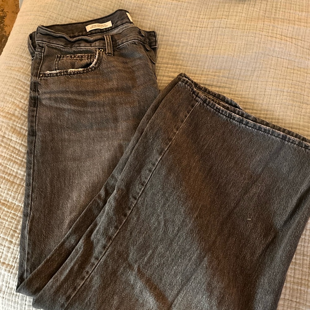 Universal Thread Charcoal Denim Wide Leg Jeans 12 - Picture 4 of 5